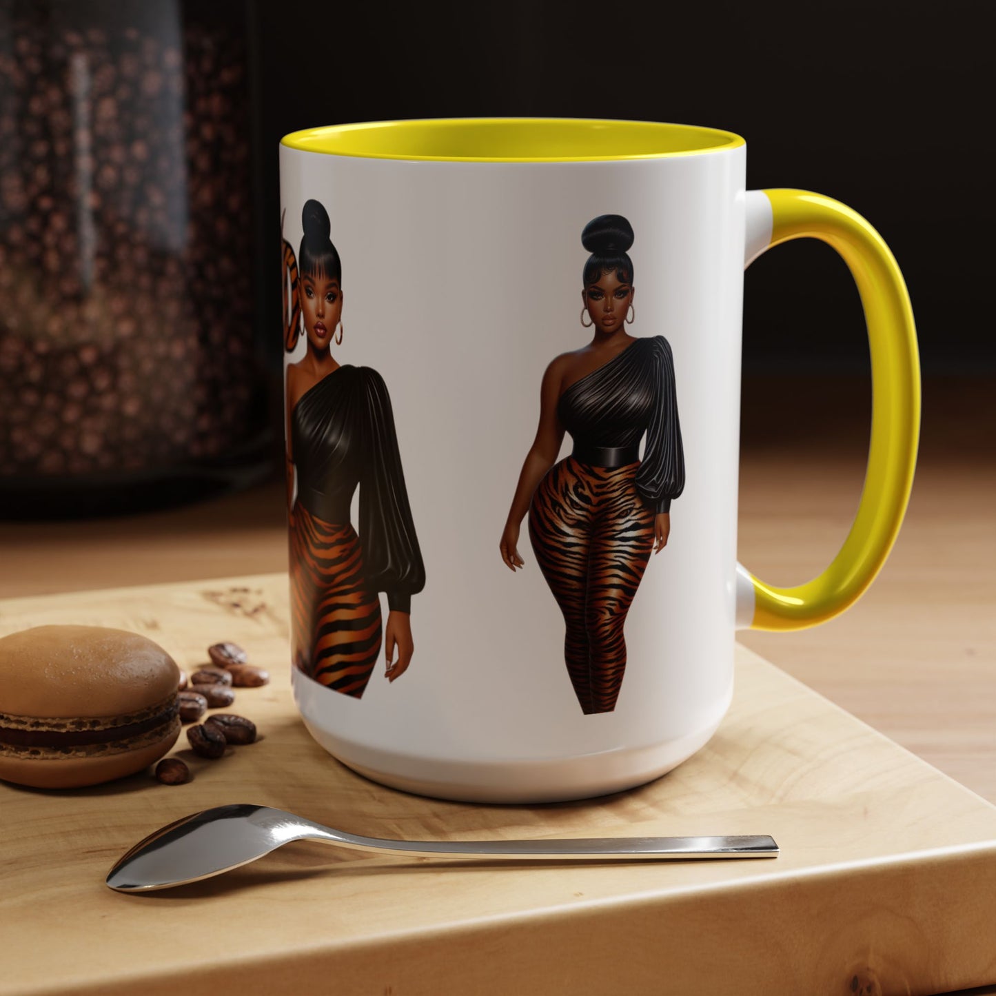 Wild Thangzz Accent Mug – Curvy Queen in Tiger Print | 11oz or 15oz
