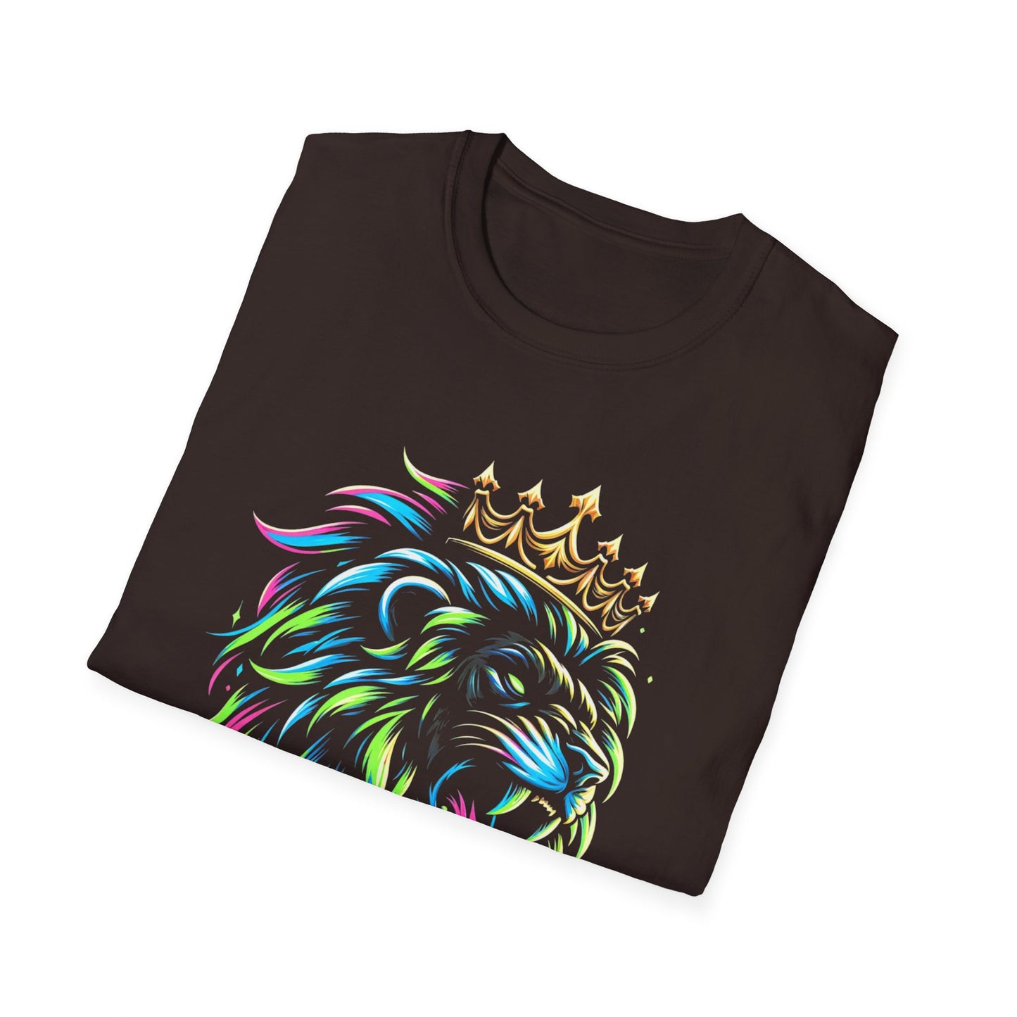Neon Crowned Lion T-Shirt – Fierce. Bold. King Energy