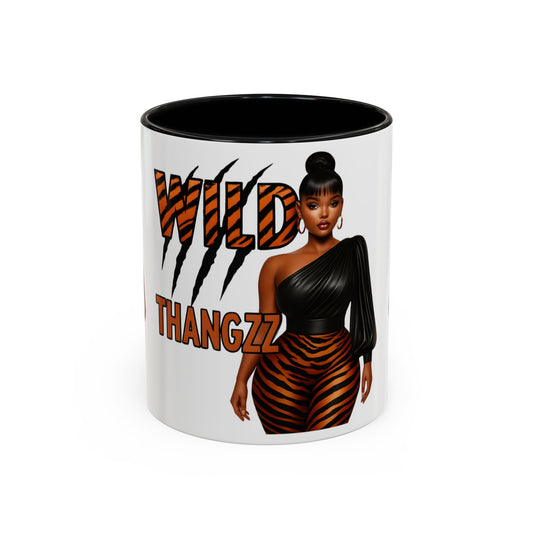 Wild Thangzz Accent Mug – Curvy Queen in Tiger Print | 11oz or 15oz