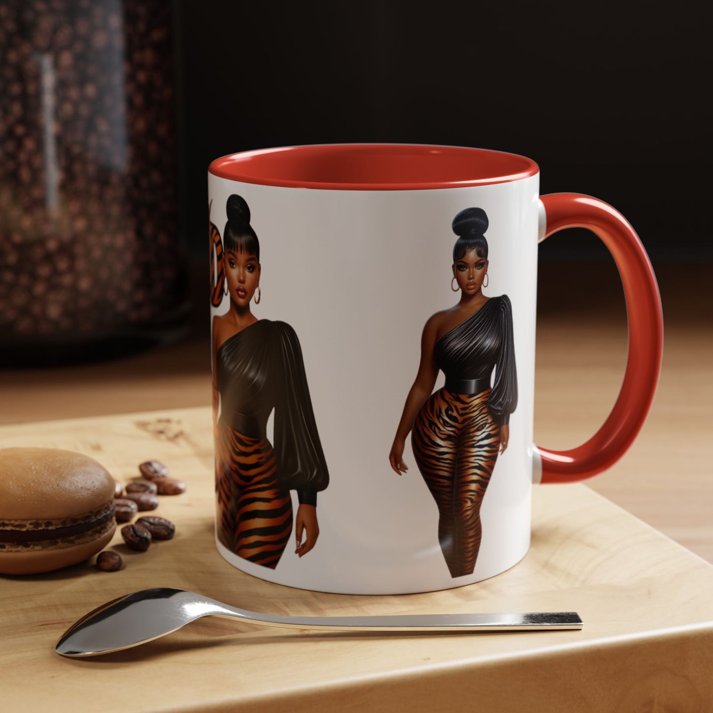 Wild Thangzz Accent Mug – Curvy Queen in Tiger Print | 11oz or 15oz