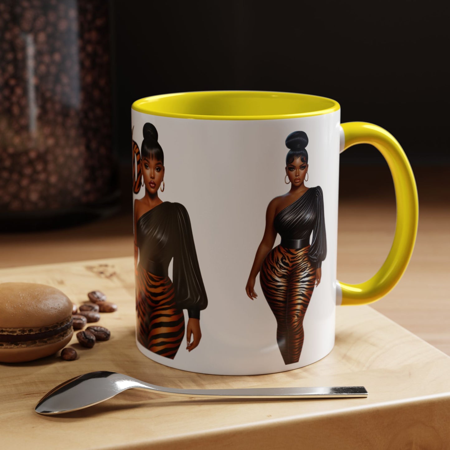 Wild Thangzz Accent Mug – Curvy Queen in Tiger Print | 11oz or 15oz