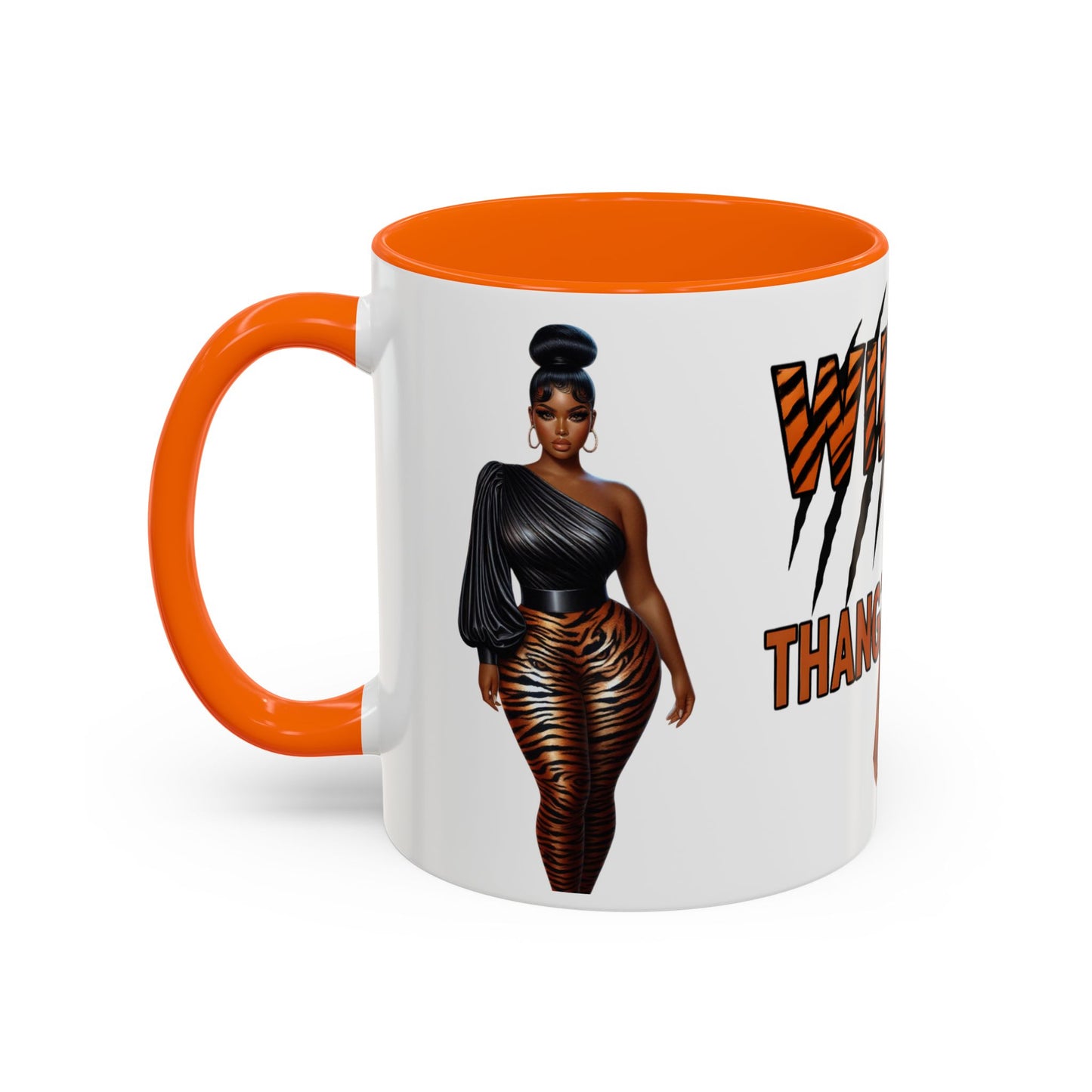Wild Thangzz Accent Mug – Curvy Queen in Tiger Print | 11oz or 15oz