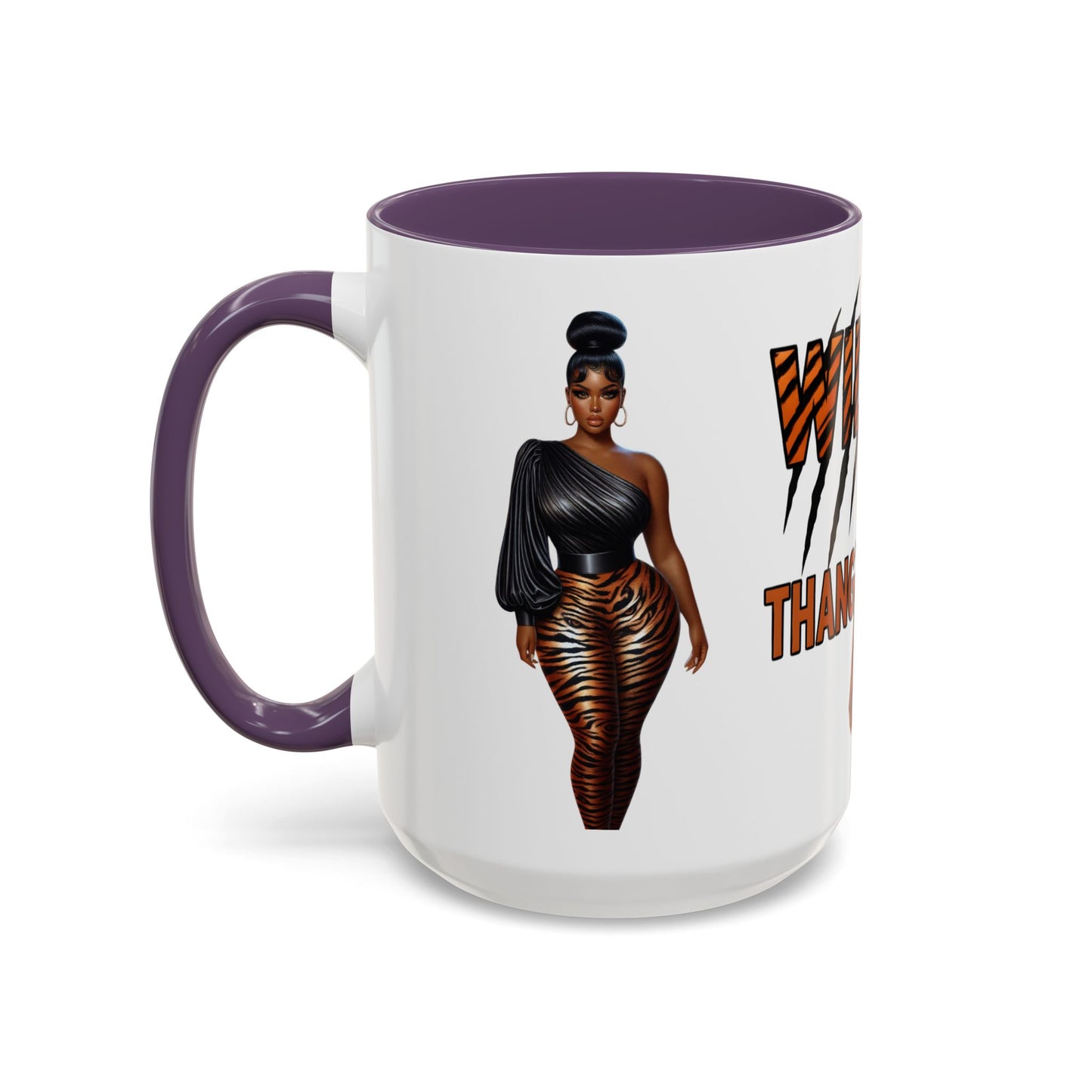 Wild Thangzz Accent Mug – Curvy Queen in Tiger Print | 11oz or 15oz