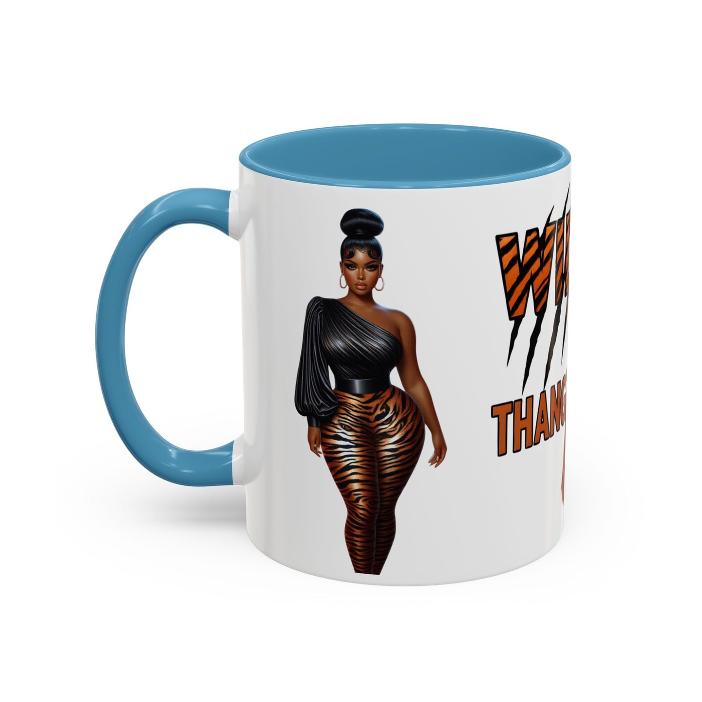 Wild Thangzz Accent Mug – Curvy Queen in Tiger Print | 11oz or 15oz