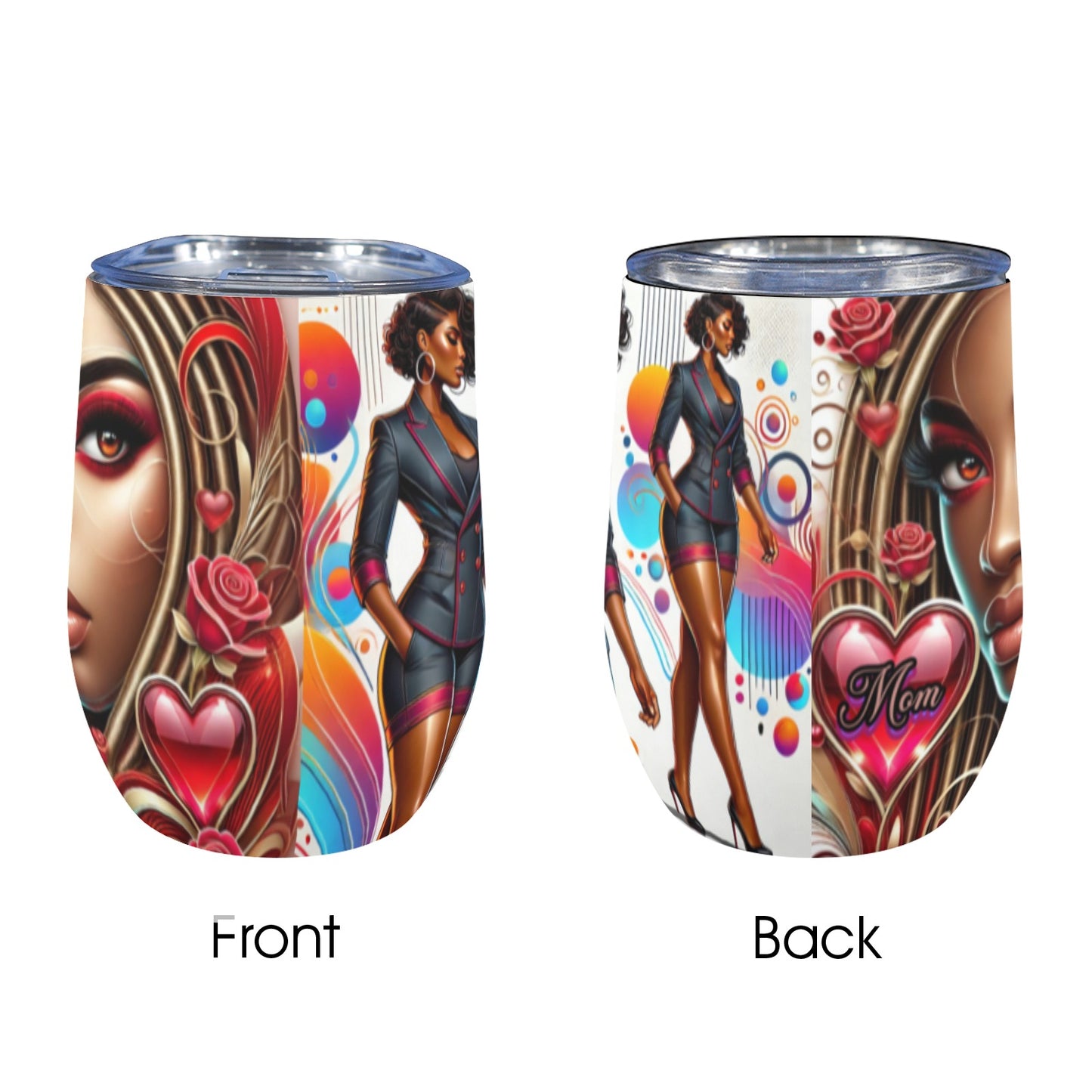 Mom Stainless Steel Wine Tumbler 12oz