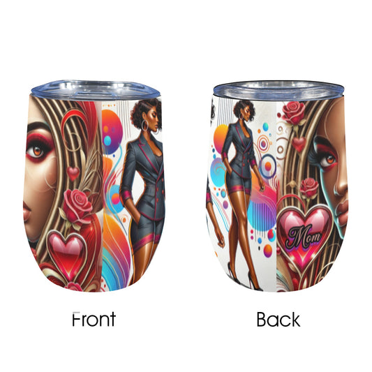 Mom Stainless Steel Wine Tumbler 12oz