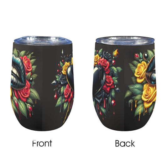 Rose Lips Heart Stainless Steel Wine Tumbler – 12oz