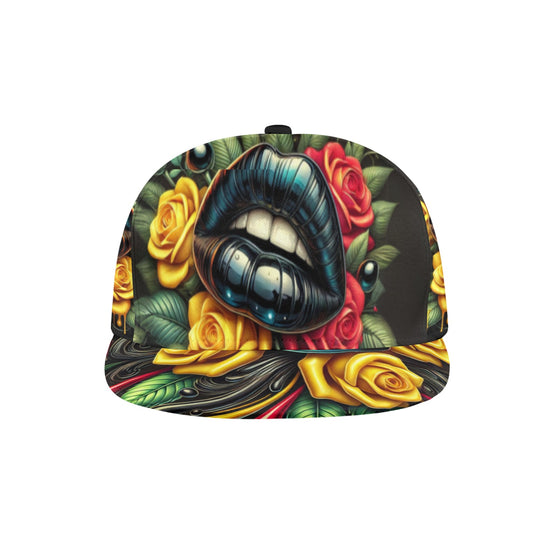 Rose Lips Heart Snapback Hat
