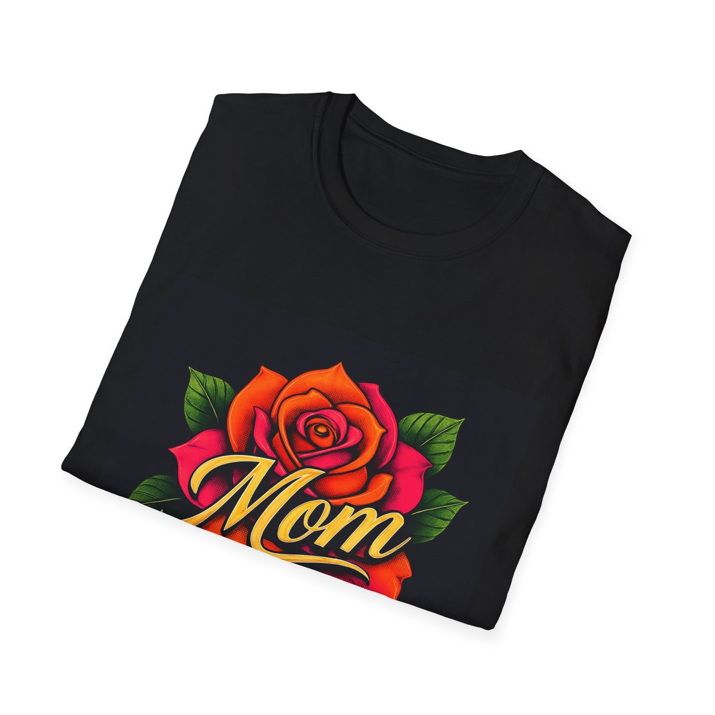 Bold Rose MOM Graphic T-Shirt – Black Tee with Bold Tattoo-Inspired Art