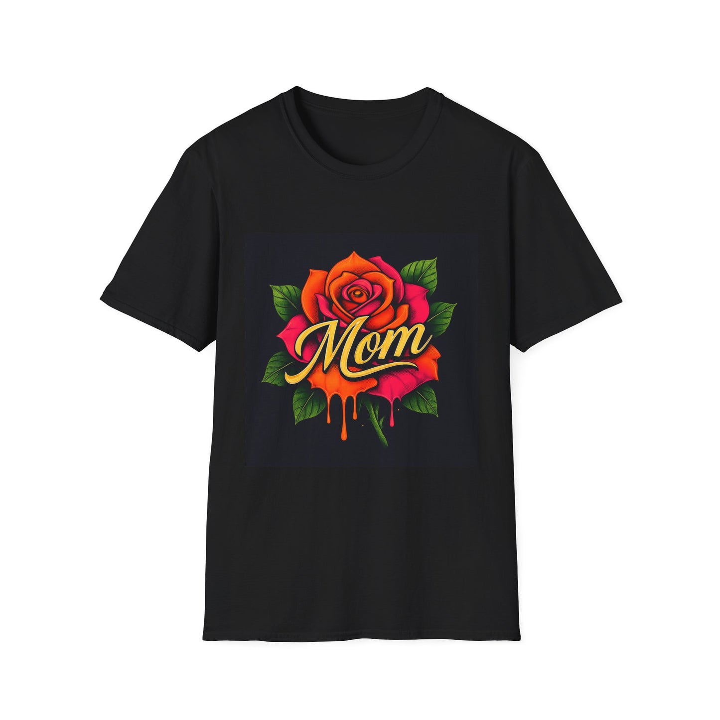 Bold Rose MOM Graphic T-Shirt – Black Tee with Bold Tattoo-Inspired Art