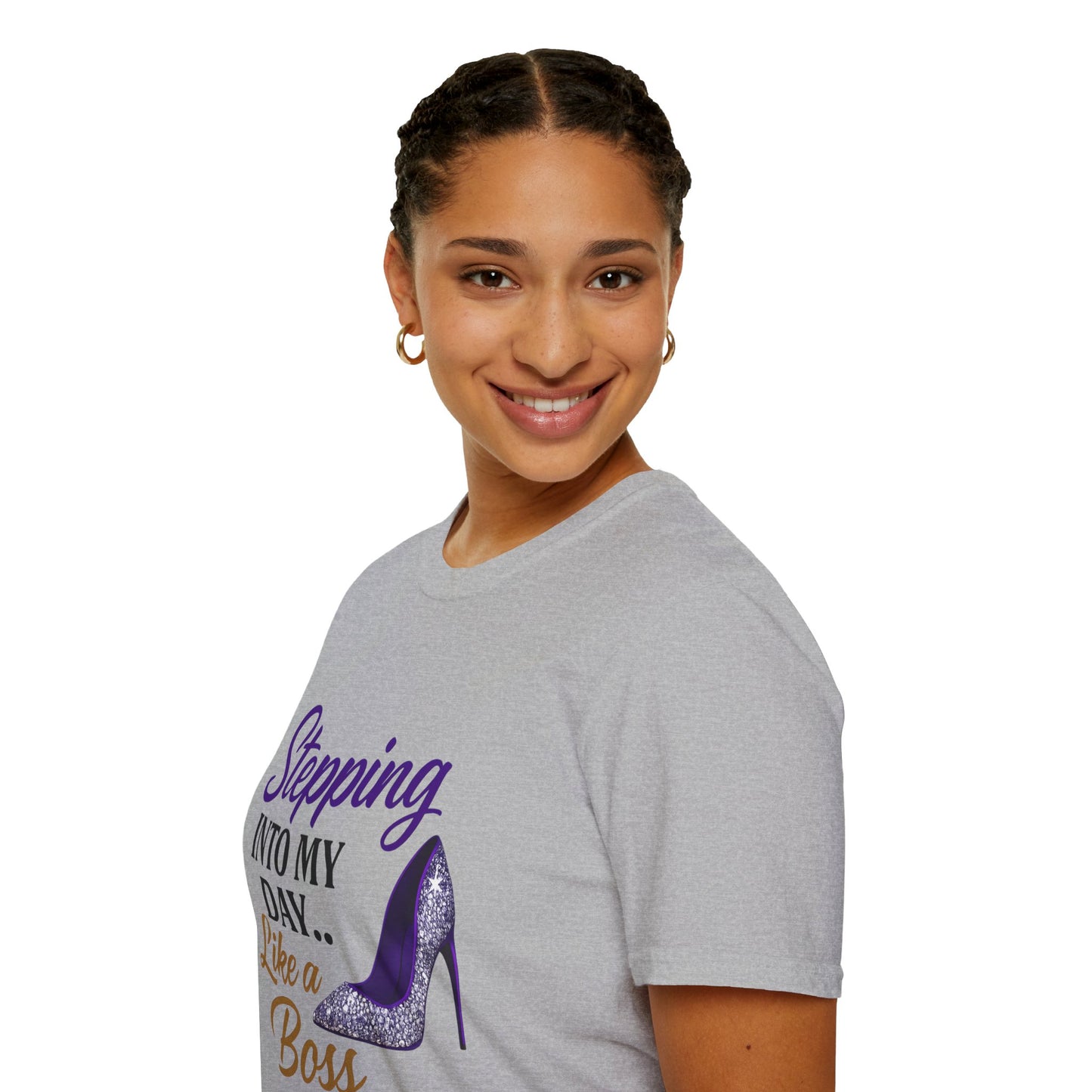 Stepping Into My Day Like a Boss Graphic T-Shirt – Women's Motivational Tee