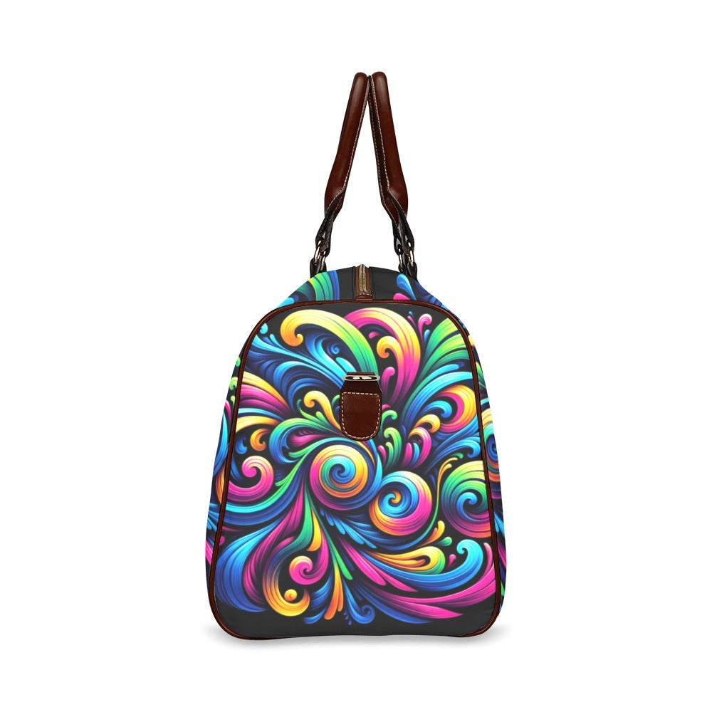 Vivid Motion Swirl Waterproof Duffel Bag