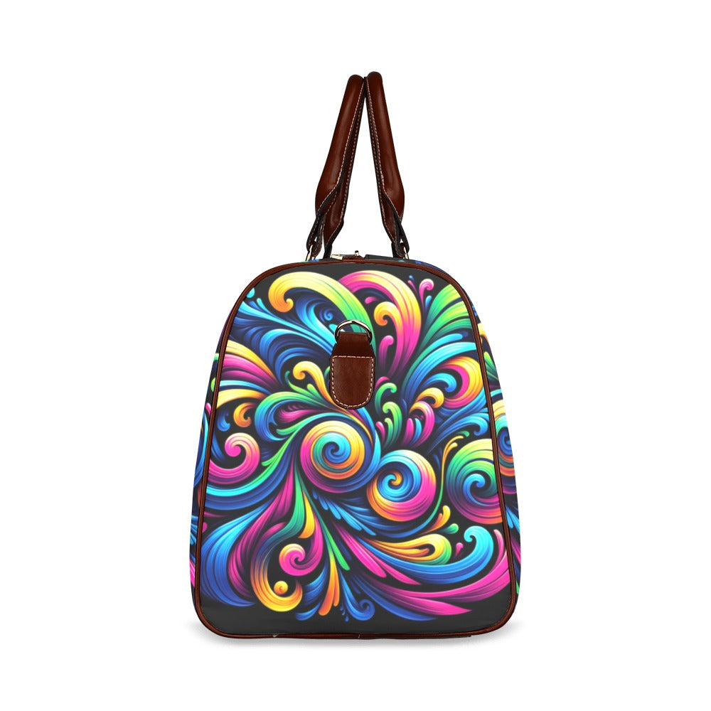 Vivid Motion Swirl Waterproof Duffel Bag